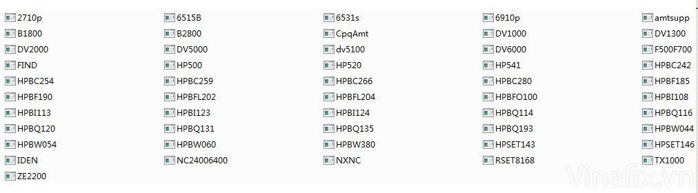 Series Number HP (HP DMI) NBDmiFit and WNDMIFIT